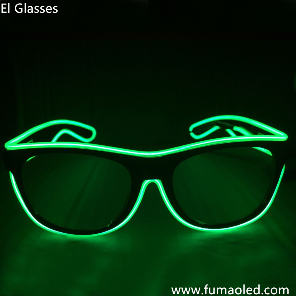 Green Neon EL Wire Glasses