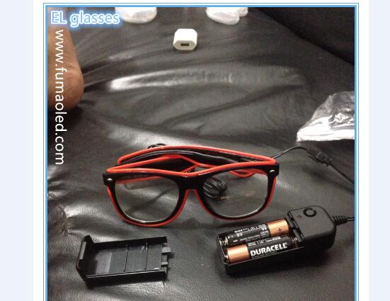 Red Color EL  Wire Glasses With 3v Inverter