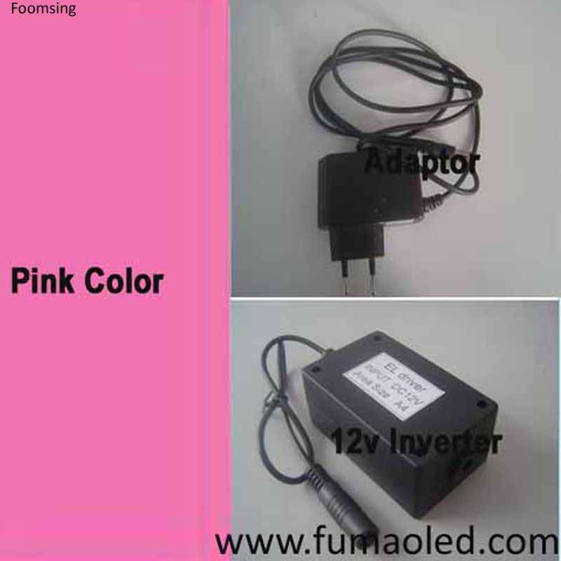 Pink Color El Sheet Panel With 12V Inverter+Adaptor